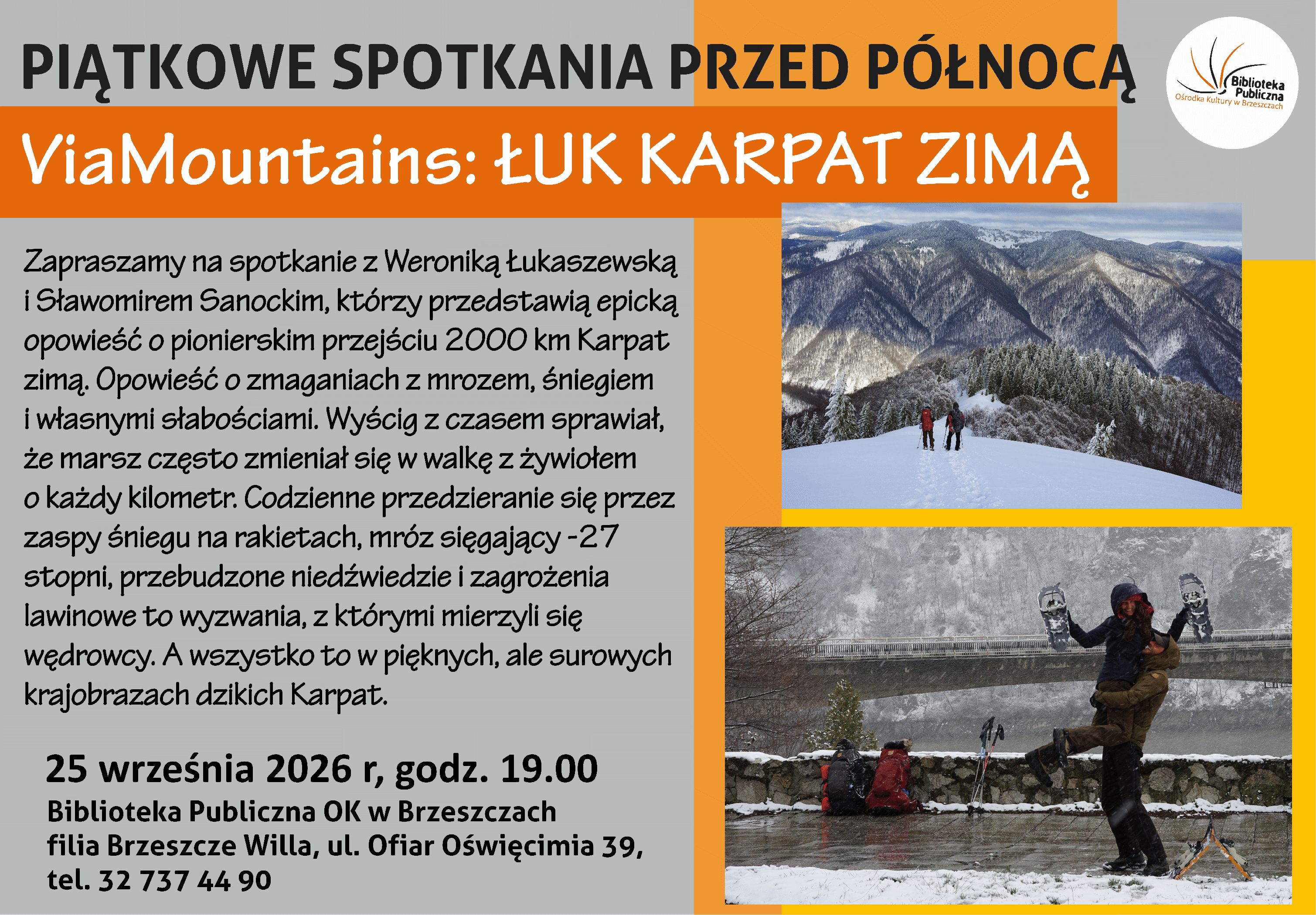 plakat z&nbsp;informacjami dotyczącymi spotkania: godzina, data, opis
