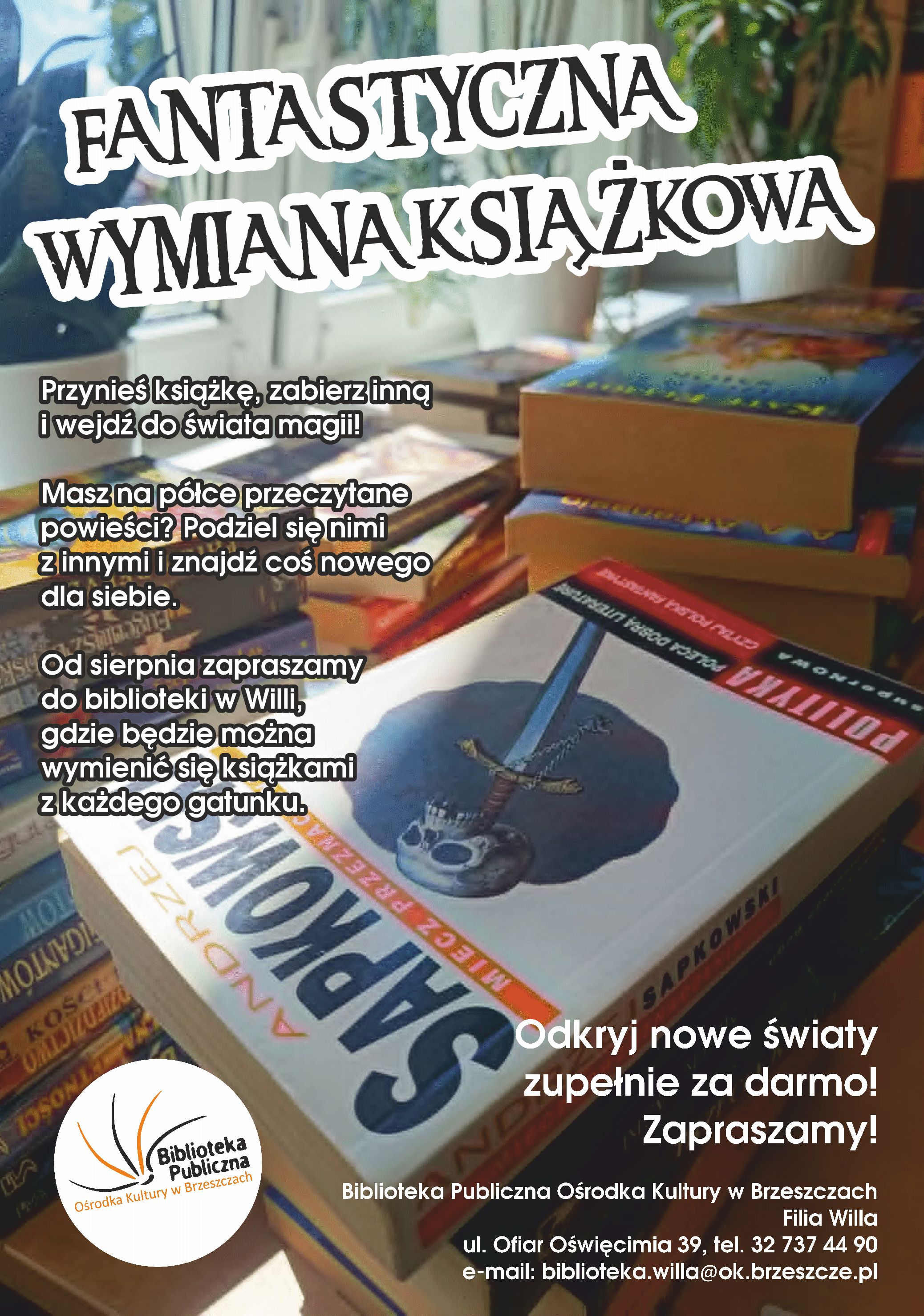 plakat z&nbsp;informacjami dotyczącymi wymiany książkowej