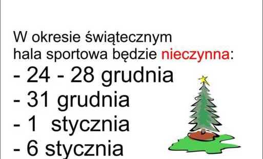 Zdjęcie do Świąteczne godziny otwarcia hali