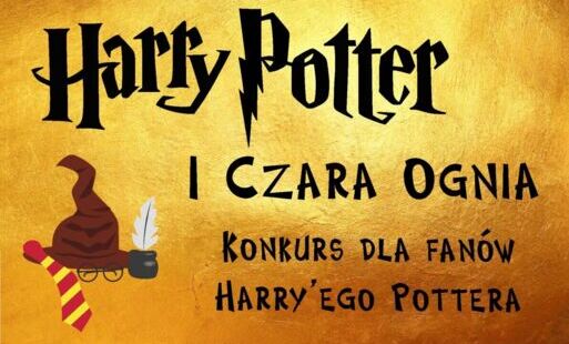 plakat z informacjami dotyczącymi konkursu o Harrym Potterze